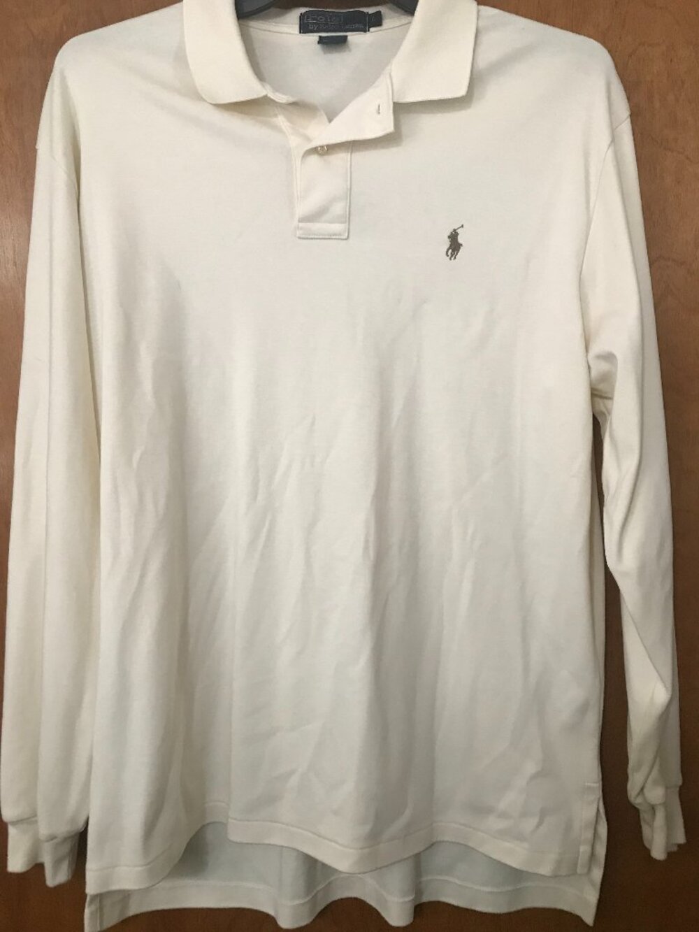 Men’s Large Polo Ralph Lauren Classic Fit Long Sleeve Polo Shirt Pale Yellow